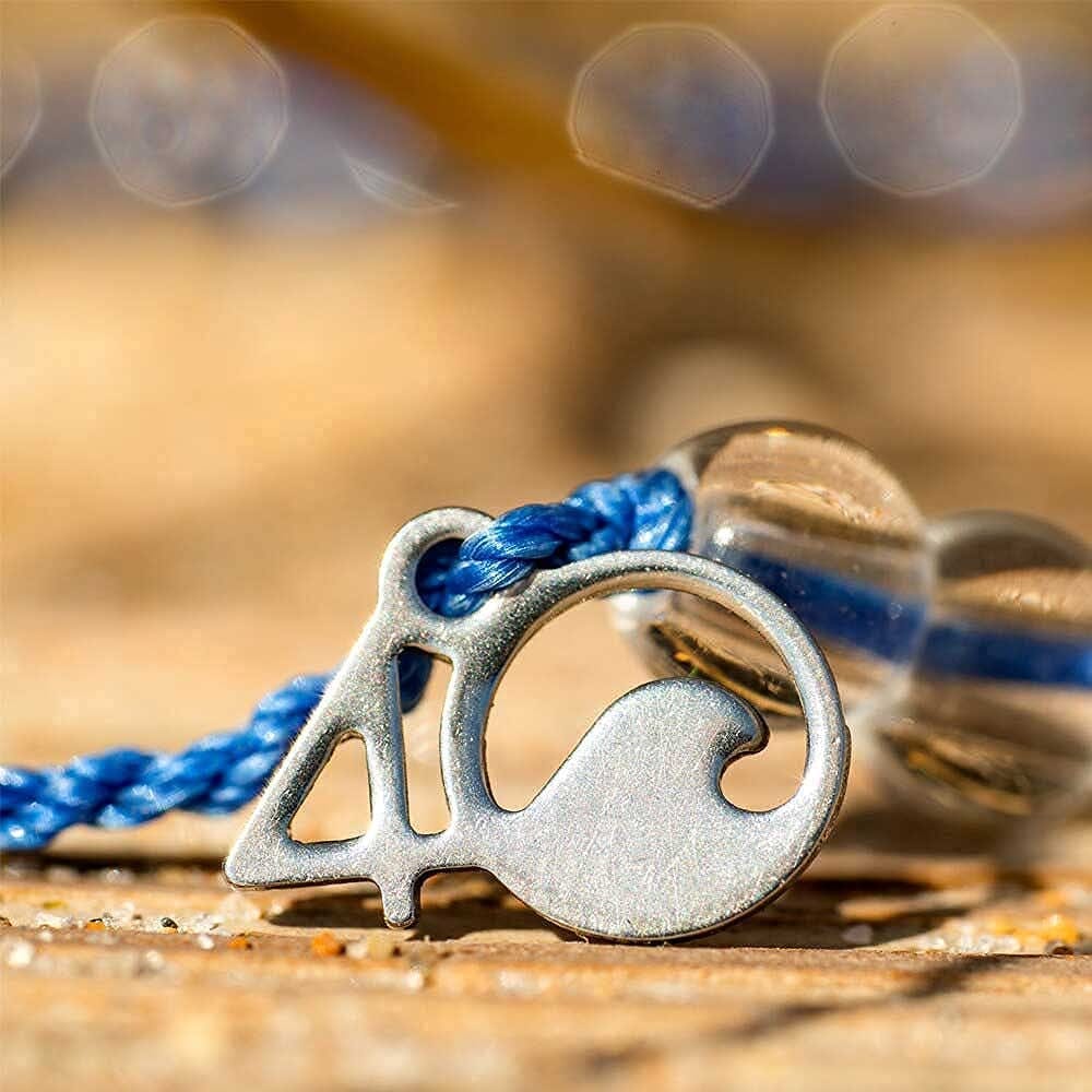 4Ocean Handmade Beaded Bracelet from Recycled Plastic with Silver 4O Charm & Reusable Cotton Gift Bag and Stickers Apparel & Accessories > Jewelry > Bracelets 4Ocean