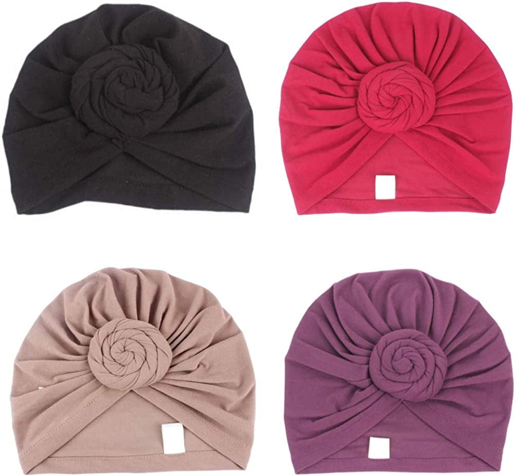 4Pack/6Packs Women Turban African Pattern Knot Headwrap Beanie Pre-Tied Bonnet Chemo Cap Hair Loss Hat Apparel & Accessories > Clothing Accessories > Headwear BOBIBI Colour006