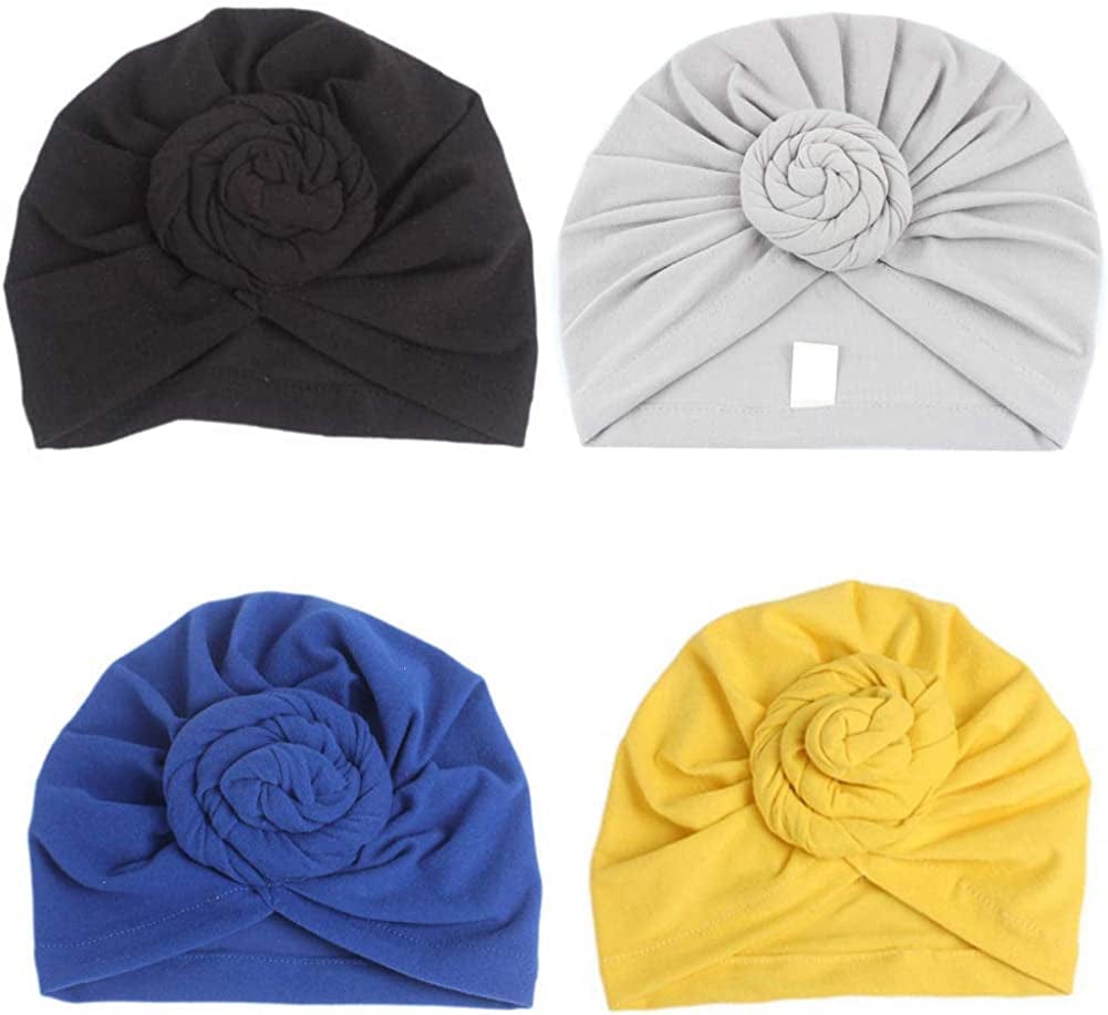 4Pack/6Packs Women Turban African Pattern Knot Headwrap Beanie Pre-Tied Bonnet Chemo Cap Hair Loss Hat Apparel & Accessories > Clothing Accessories > Headwear BOBIBI Colour004