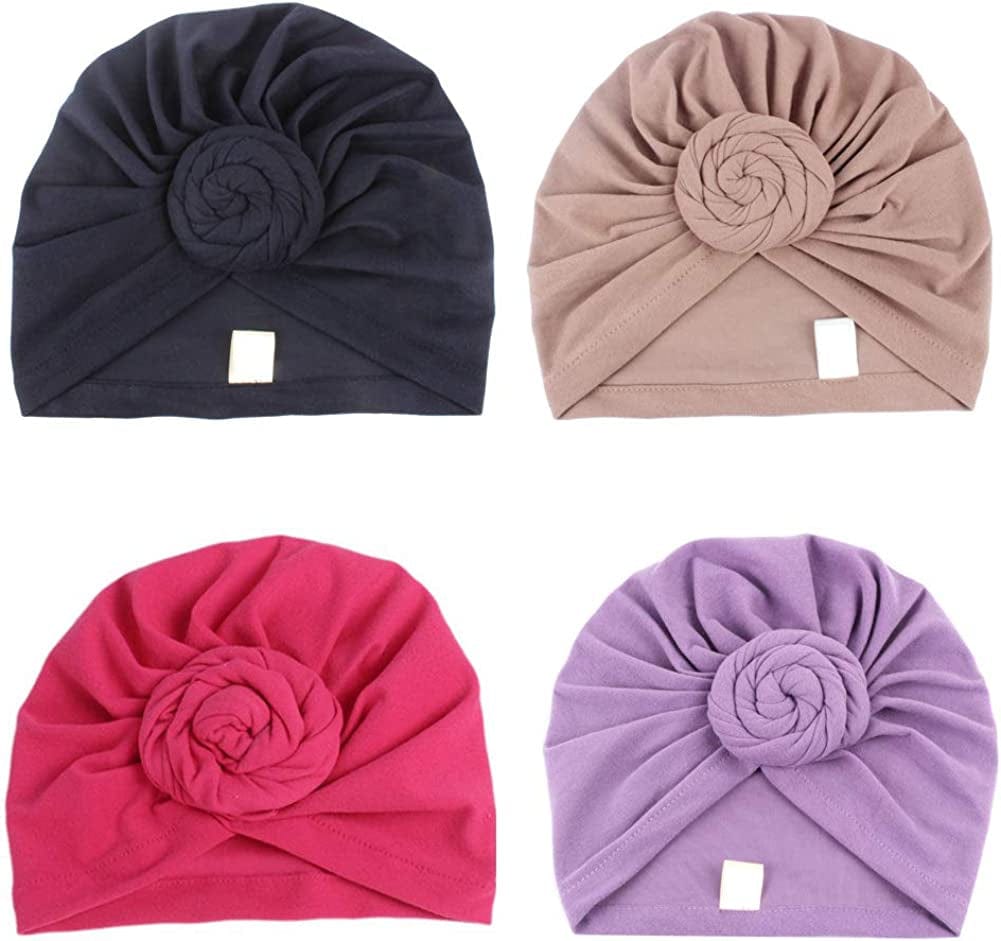 4Pack/6Packs Women Turban African Pattern Knot Headwrap Beanie Pre-Tied Bonnet Chemo Cap Hair Loss Hat Apparel & Accessories > Clothing Accessories > Headwear BOBIBI Colour007
