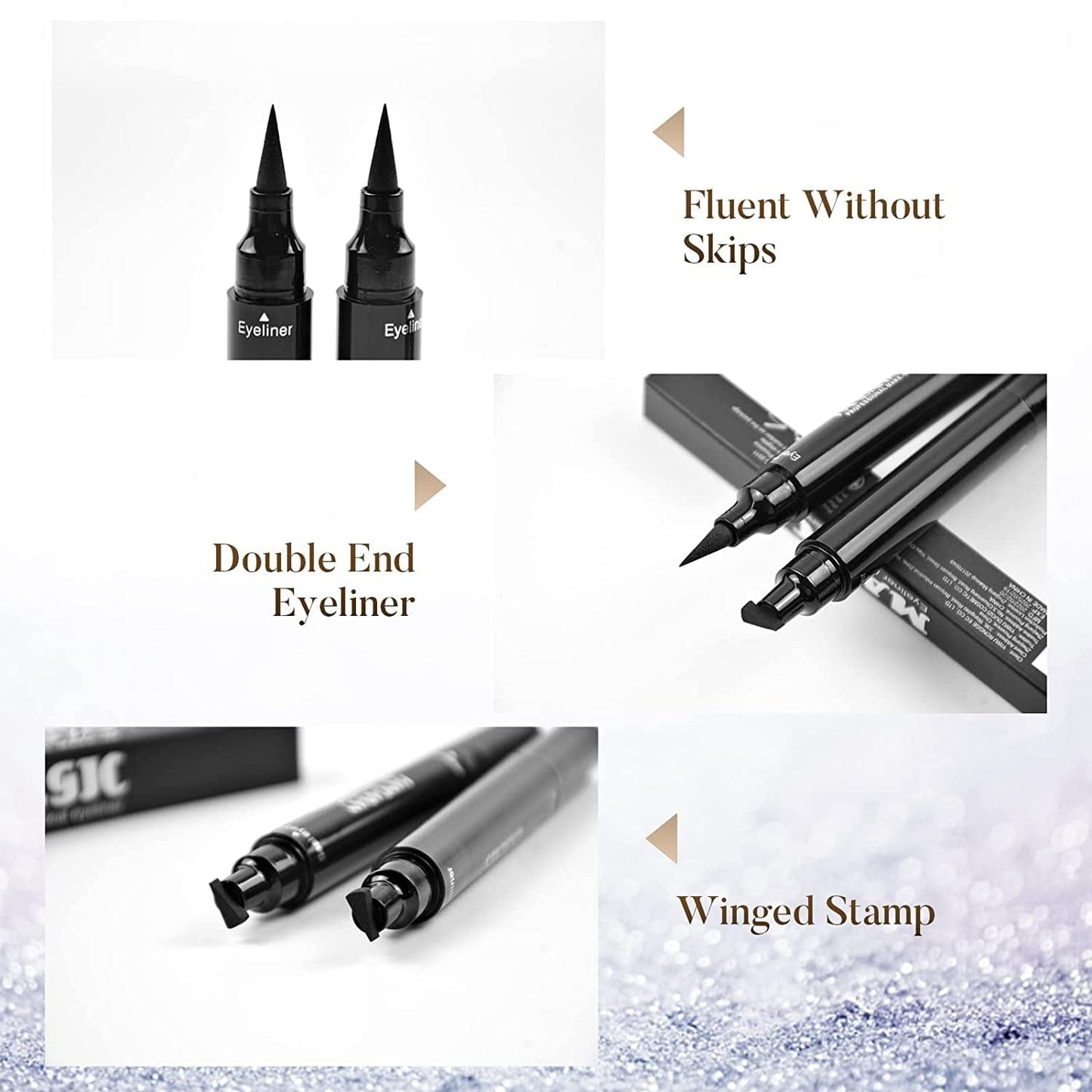 4Pcs Eyeliner Stamp, Double-Headed Winged Eyeliner Stamp, Waterproof and Smudge Proof Liquid Eyeliner Pen, Easy Cat Eye Liner Stamp - Long Lasting and Fast Drying Health & Beauty > Personal Care > Cosmetics > Cosmetic Tools > Makeup Tools POLARHAWK