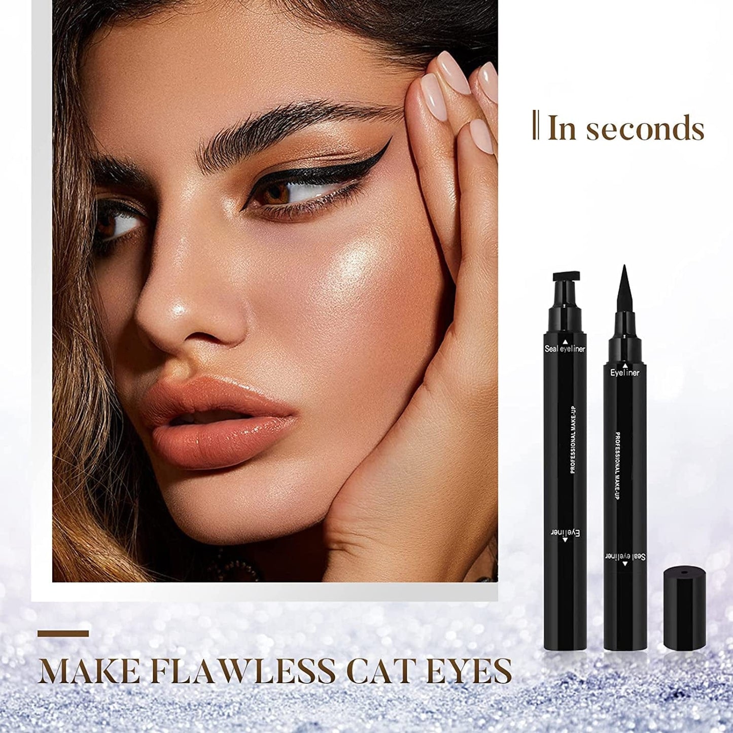 4Pcs Eyeliner Stamp, Double-Headed Winged Eyeliner Stamp, Waterproof and Smudge Proof Liquid Eyeliner Pen, Easy Cat Eye Liner Stamp - Long Lasting and Fast Drying Health & Beauty > Personal Care > Cosmetics > Cosmetic Tools > Makeup Tools POLARHAWK