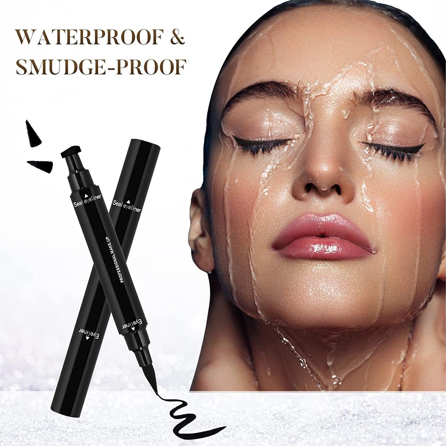 4Pcs Eyeliner Stamp, Double-Headed Winged Eyeliner Stamp, Waterproof and Smudge Proof Liquid Eyeliner Pen, Easy Cat Eye Liner Stamp - Long Lasting and Fast Drying Health & Beauty > Personal Care > Cosmetics > Cosmetic Tools > Makeup Tools POLARHAWK