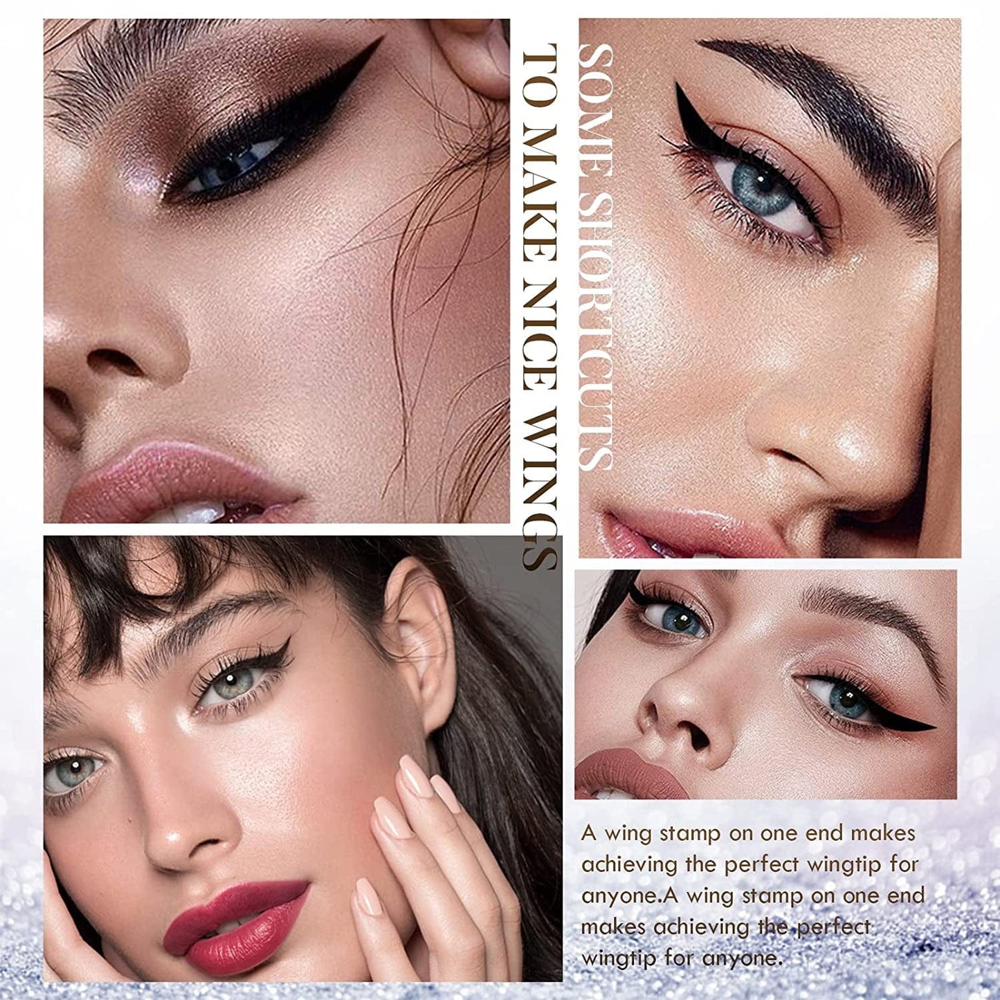 4Pcs Eyeliner Stamp, Double-Headed Winged Eyeliner Stamp, Waterproof and Smudge Proof Liquid Eyeliner Pen, Easy Cat Eye Liner Stamp - Long Lasting and Fast Drying Health & Beauty > Personal Care > Cosmetics > Cosmetic Tools > Makeup Tools POLARHAWK