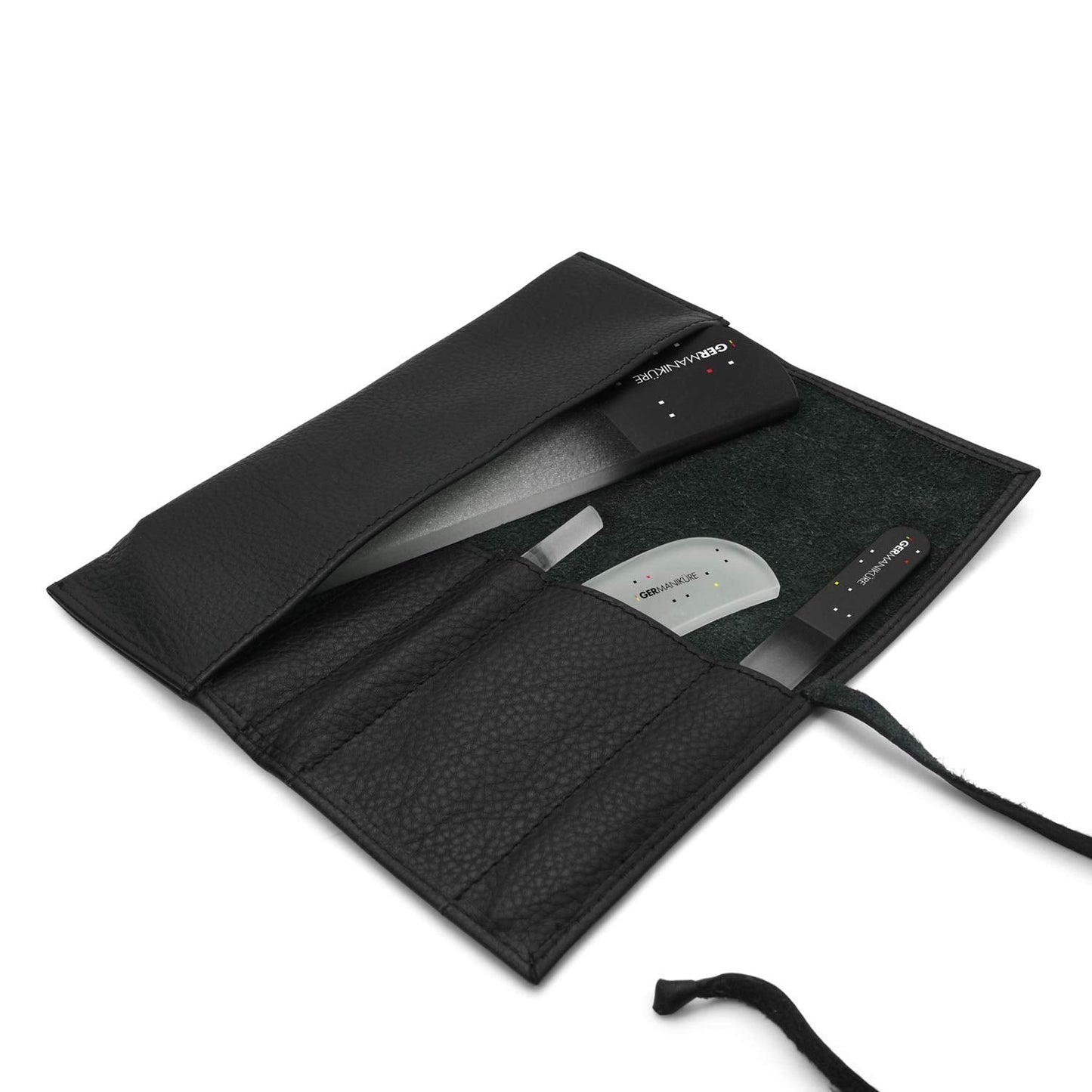 4Pcs Manicure Set Genuine Czech Crystal Glass Nail File Moon File Manicure Stick Pedicure Foot Care Bar in Leather by Germanikure Health & Beauty > Personal Care > Foot Care GERmanikure