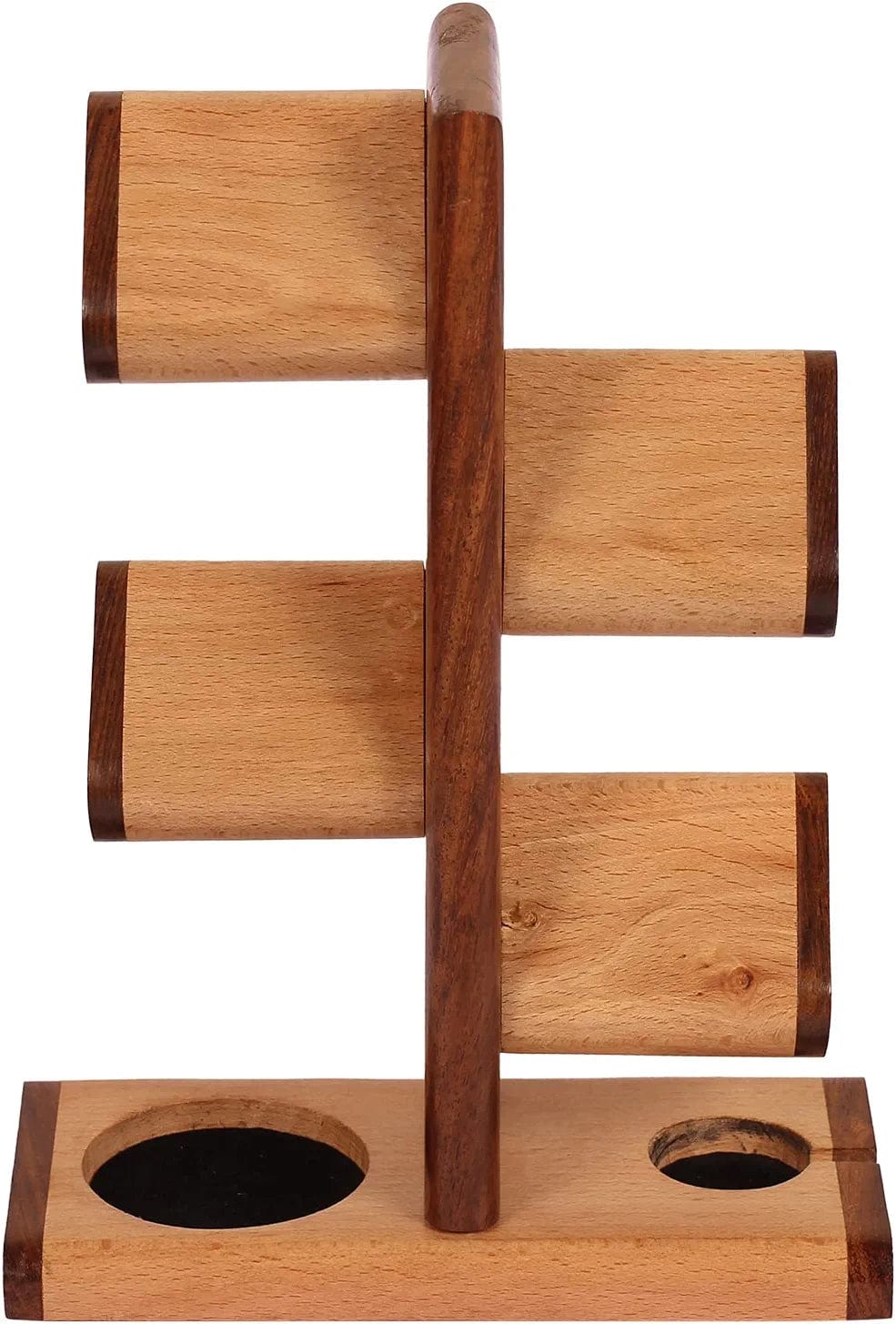 5 in One Multiple Watch Holder Stand Charging Station, Watch Display Tower Jewelry Organizer for Rings, Coins Gifts for Men Women