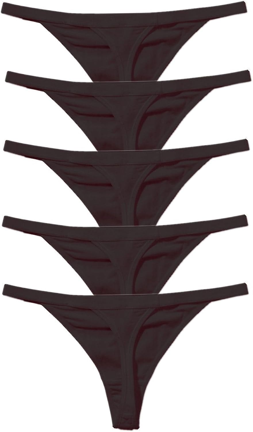 5 Pack Zofirao Women'S Black White Red Panties Cotton Spandex Thongs Underwear G-Strings Black / Medium