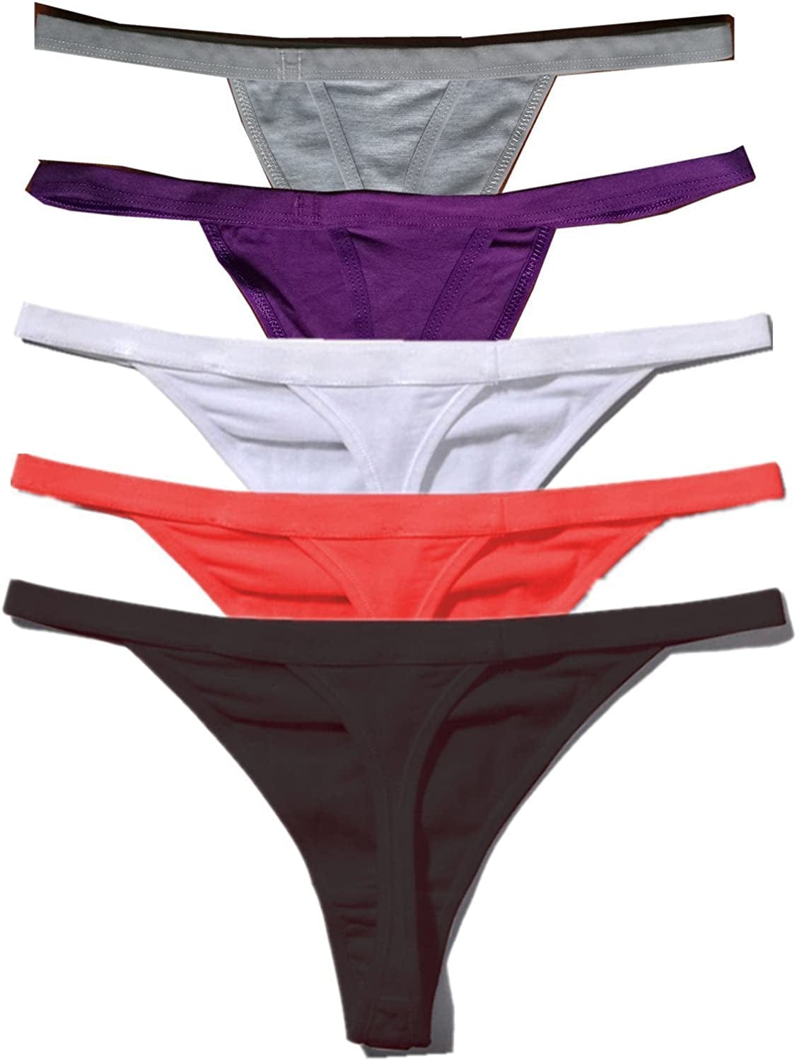5 Pack Zofirao Women'S Multicolored Panties Cotton Spandex Thongs Underwear G-Strings Multicolored / Small