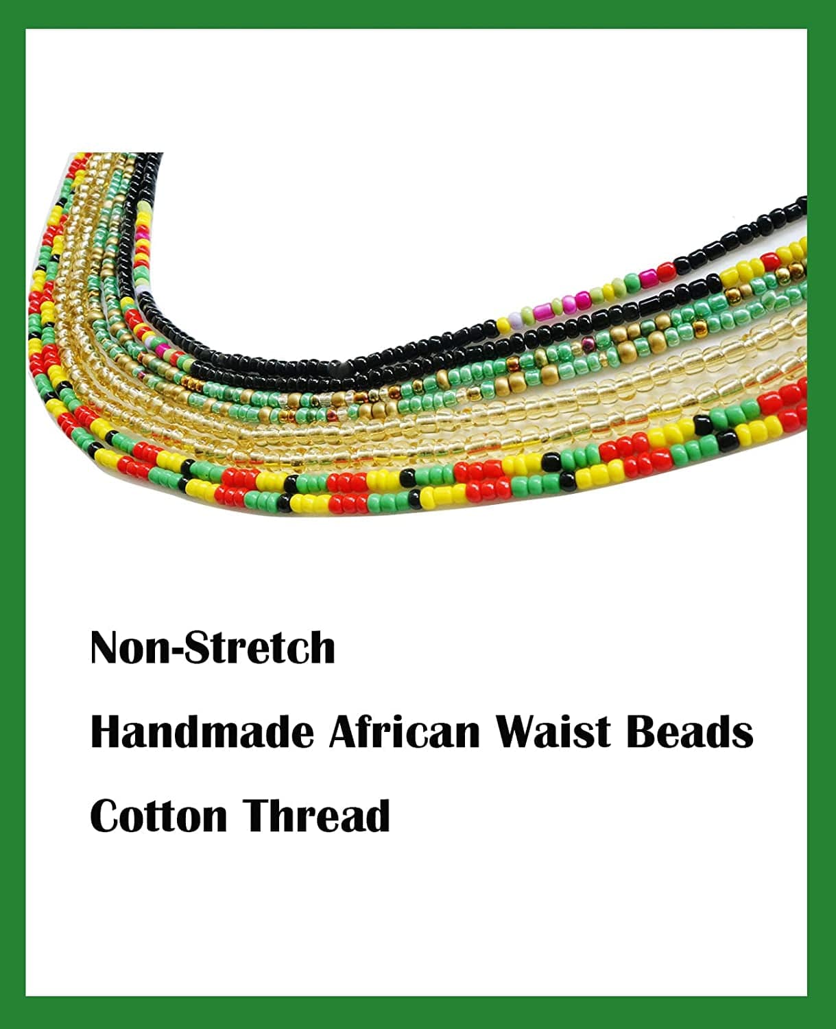 50” Handmade African Waist Beads,Colorful Belly Beads Body Jewelry,Non-Stretching Belly Chains,4 Pieces plus Size Waist Beads Apparel & Accessories > Jewelry > Body Jewelry WYAINUTLAAT