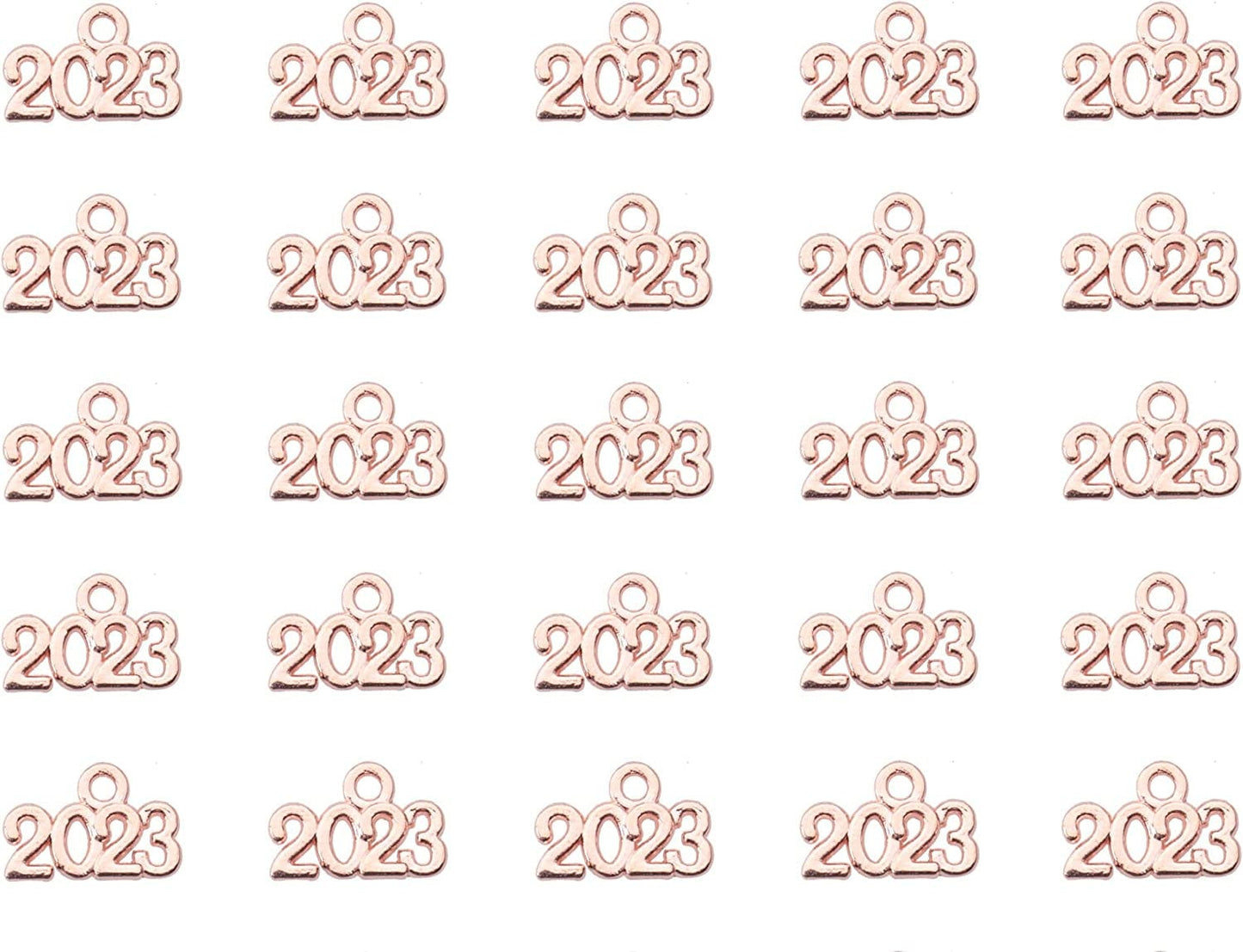 50 Pcs 2022 Charms Silver Year Signet Bulk Antique Number Pendants for Jewelry Making Finding Craft Accessories Necklace Bracelets Keychain DIY Project Christmas Décor (2022, Silver) Rose Gold / 2023