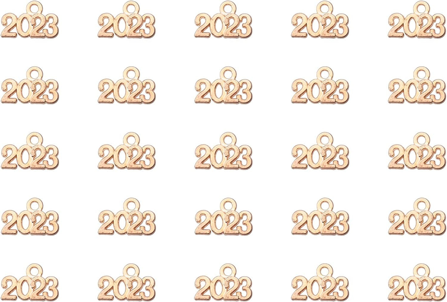 50 Pcs 2022 Charms Silver Year Signet Bulk Antique Number Pendants for Jewelry Making Finding Craft Accessories Necklace Bracelets Keychain DIY Project Christmas Décor (2022, Silver) KC Gold / 2023