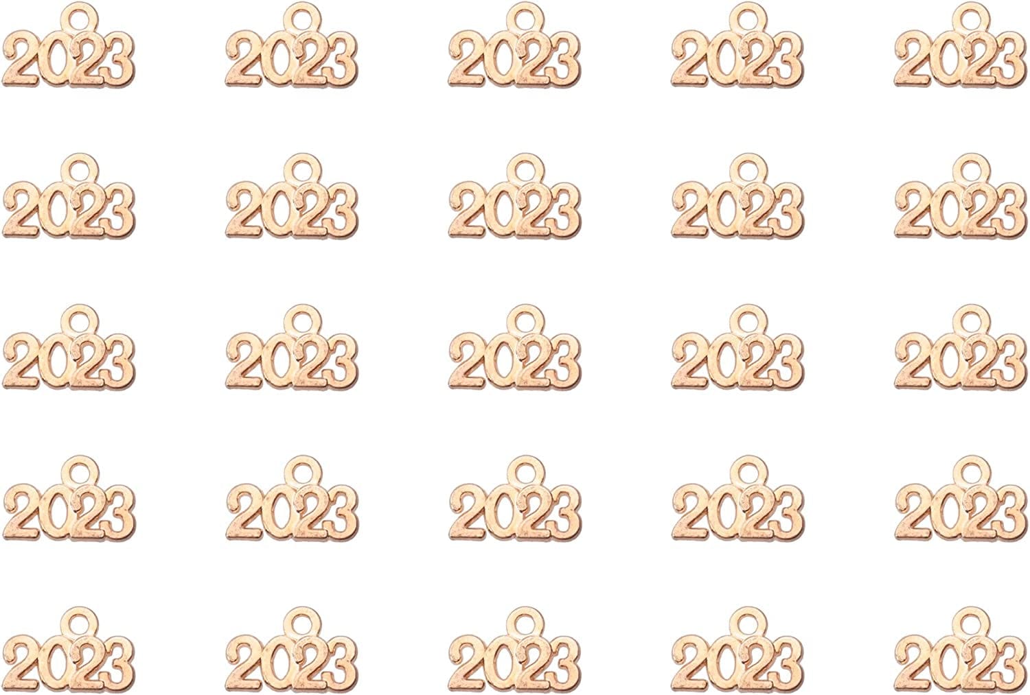 50 Pcs 2022 Charms Silver Year Signet Bulk Antique Number Pendants for Jewelry Making Finding Craft Accessories Necklace Bracelets Keychain DIY Project Christmas Décor (2022, Silver) KC Gold / 2023