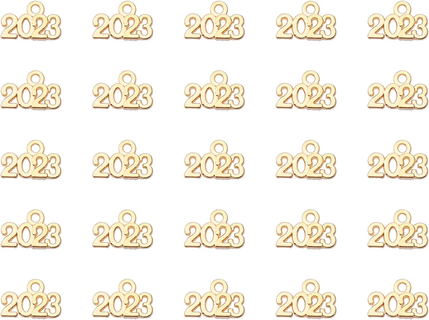 50 Pcs 2022 Charms Silver Year Signet Bulk Antique Number Pendants for Jewelry Making Finding Craft Accessories Necklace Bracelets Keychain DIY Project Christmas Décor (2022, Silver) Gold / 2023