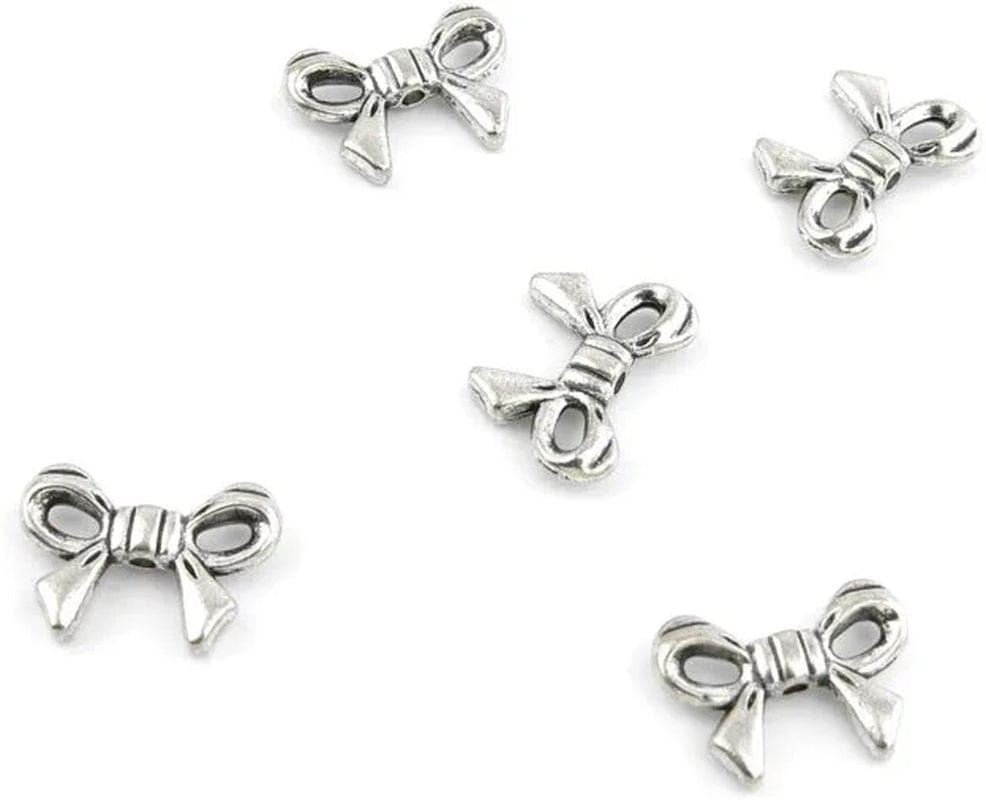 50 Pcs Jewelry Making Charms HQB02 Bow Tie Bowtie Antique Silver Fashion Finding for Necklace Bracelet Pendant Crafting Earrings 810