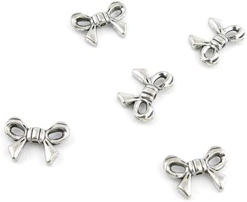 50 Pcs Jewelry Making Charms HQB02 Bow Tie Bowtie Antique Silver Fashion Finding for Necklace Bracelet Pendant Crafting Earrings 160