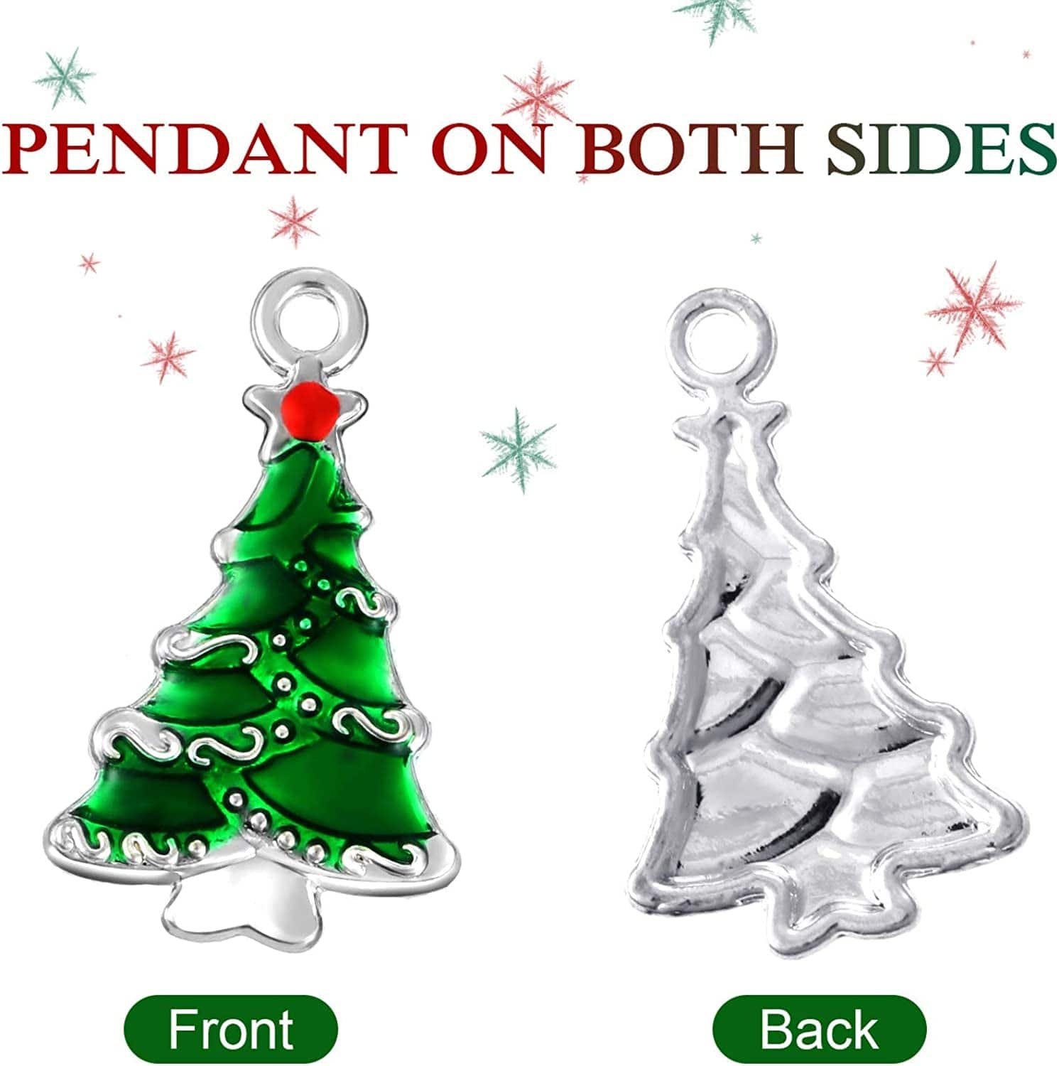 50 Pieces Assorted Enamel Charm Pendants Christmas Tree Charms Snowflake Garland Bell Craft Charm Christmas Theme Decorative Enamel Pendants for DIY Crafts Jewelry Making Supplies
