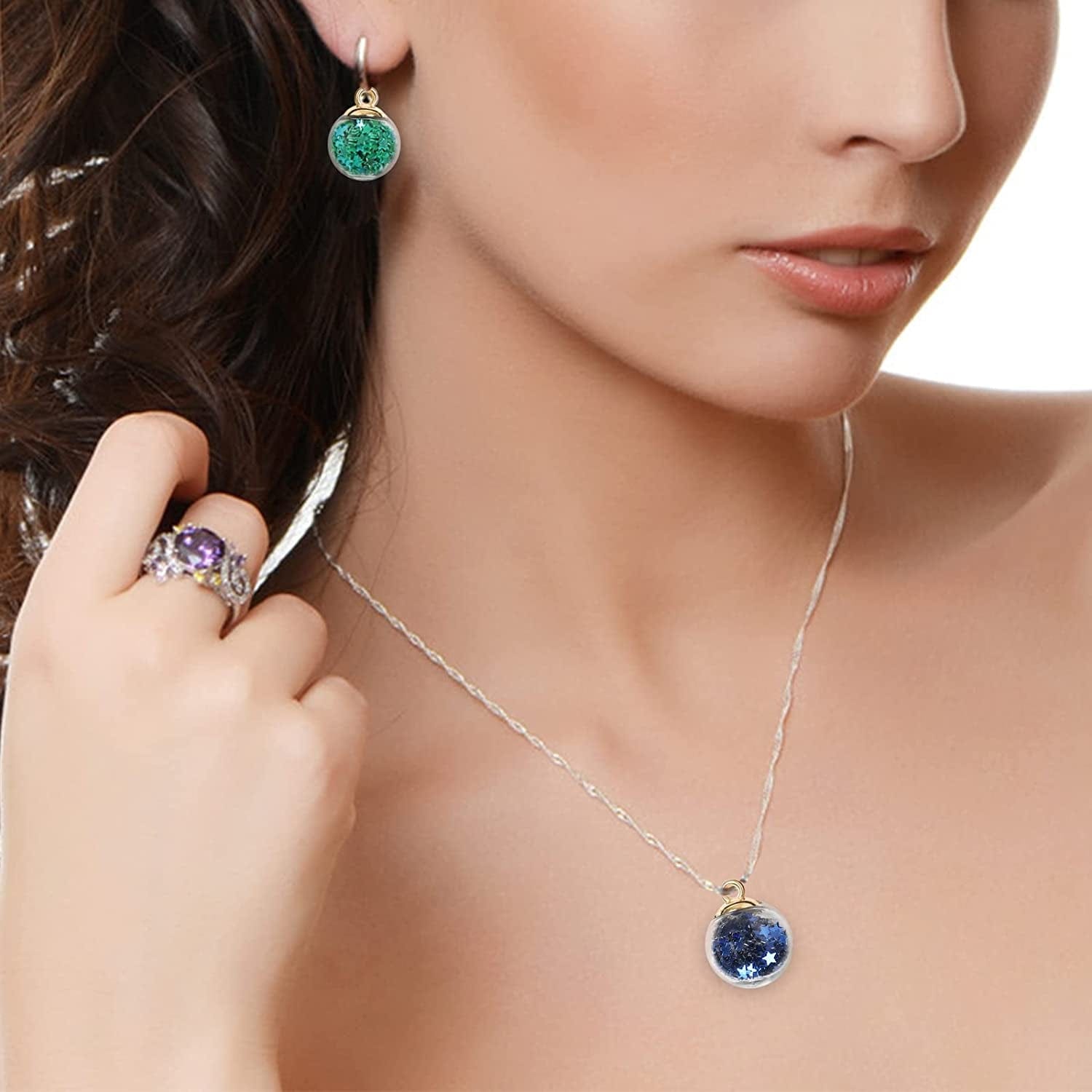 50 Pieces Crystal Glass Ball 16Mm(0.6'') Colorful Glass Charms with Star Pendant Craft Accessory for DIY Craft Jewelry Making