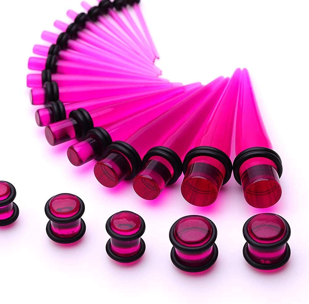 50 Pieces Ear Stretching Kit 14G-00G by Jieyuejewelry - Acrylic Tapers and Plugs + Silicone Tunnels - Ear Gauges Expander Set Body Piercing Jewelry Apparel & Accessories > Jewelry > Body Jewelry JieyueJewelry