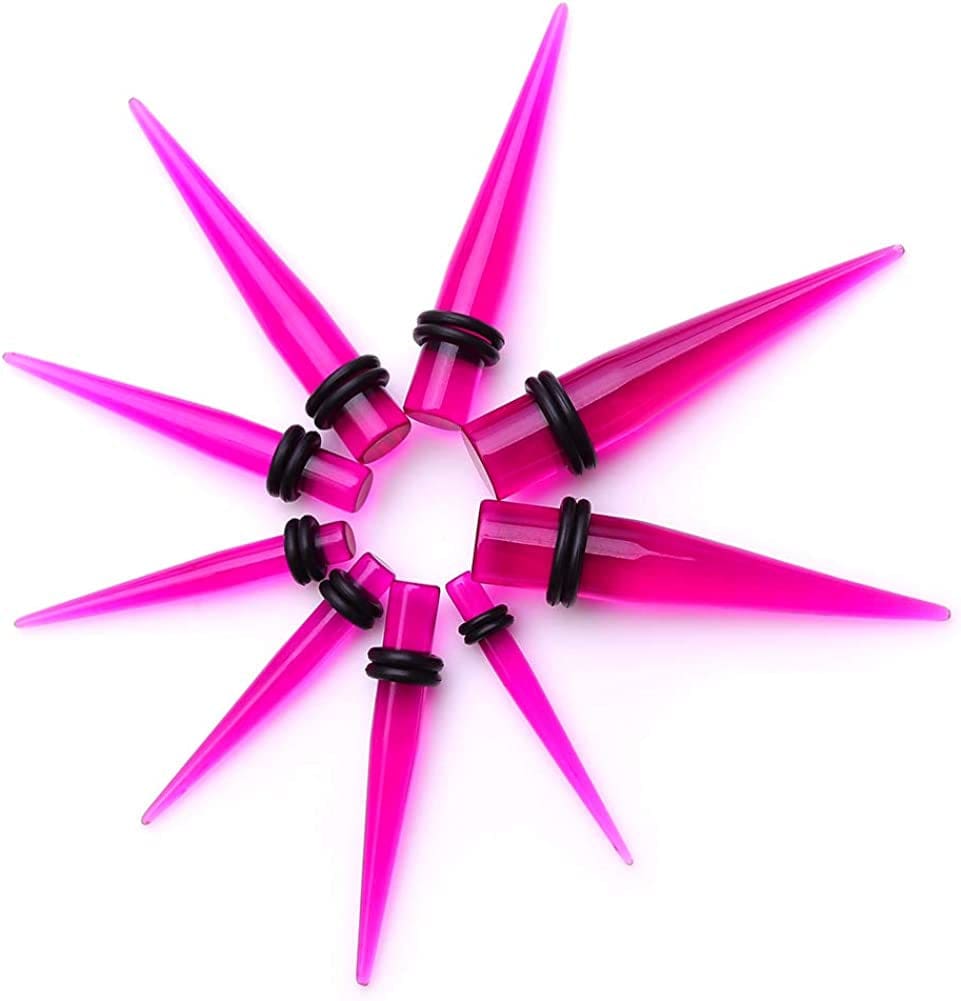 50 Pieces Ear Stretching Kit 14G-00G by Jieyuejewelry - Acrylic Tapers and Plugs + Silicone Tunnels - Ear Gauges Expander Set Body Piercing Jewelry Apparel & Accessories > Jewelry > Body Jewelry JieyueJewelry