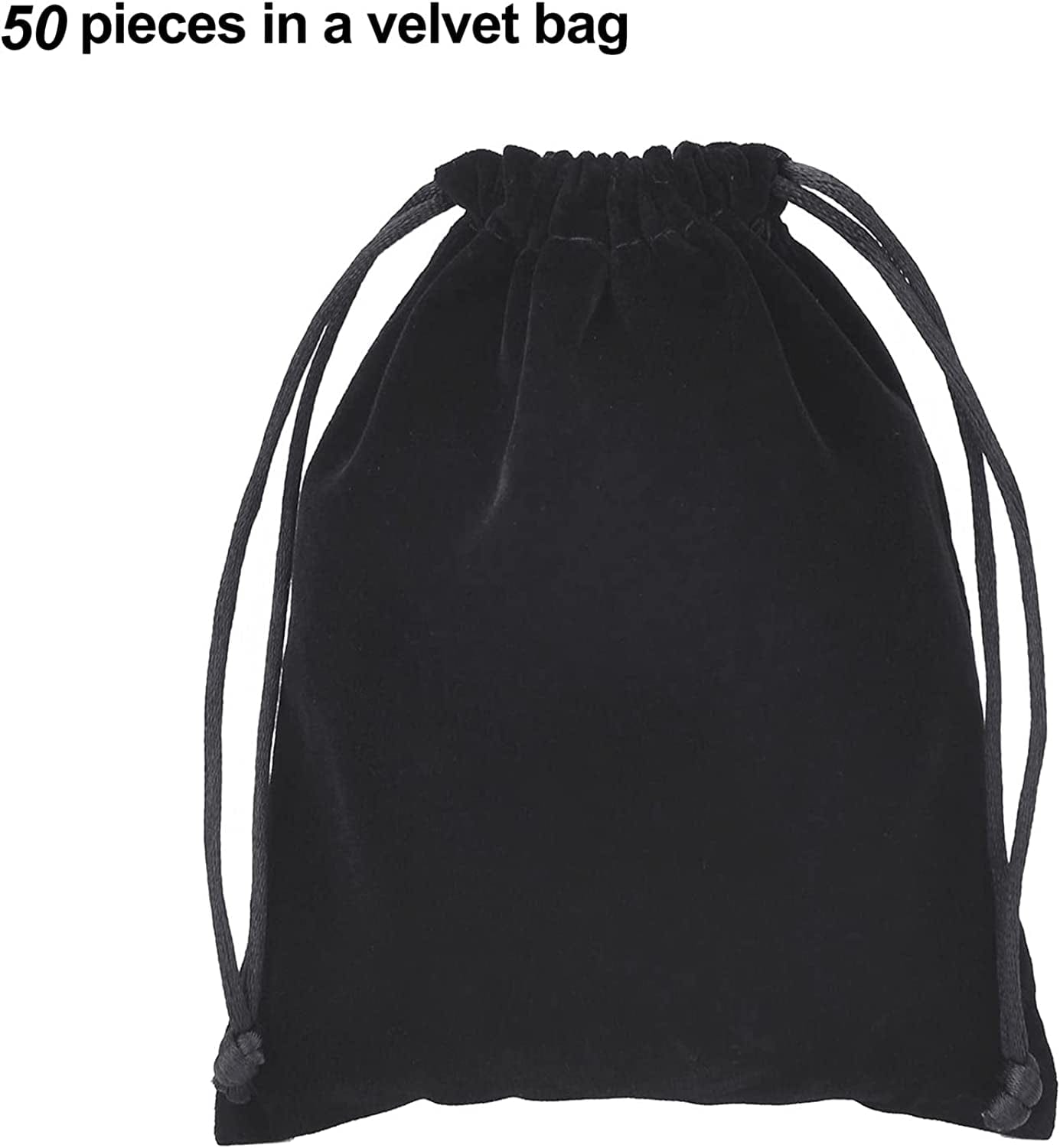 50 Pieces Mixed Stone Beads Crystal Stone Pendants Quartz Charms with Storage Bag for Jewelry Making