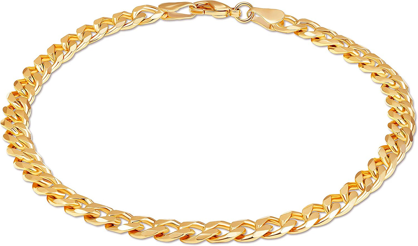 Barzel 18K Gold Plated Curb Link Anklet for Women - Made in Brazil Apparel & Accessories > Jewelry > Anklets Barzel