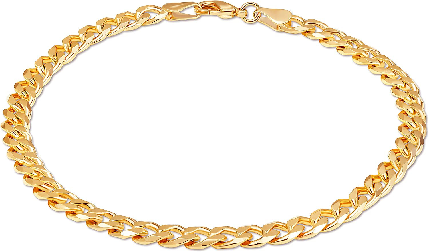 Barzel 18K Gold Plated Curb Link Anklet for Women - Made in Brazil Apparel & Accessories > Jewelry > Anklets Barzel