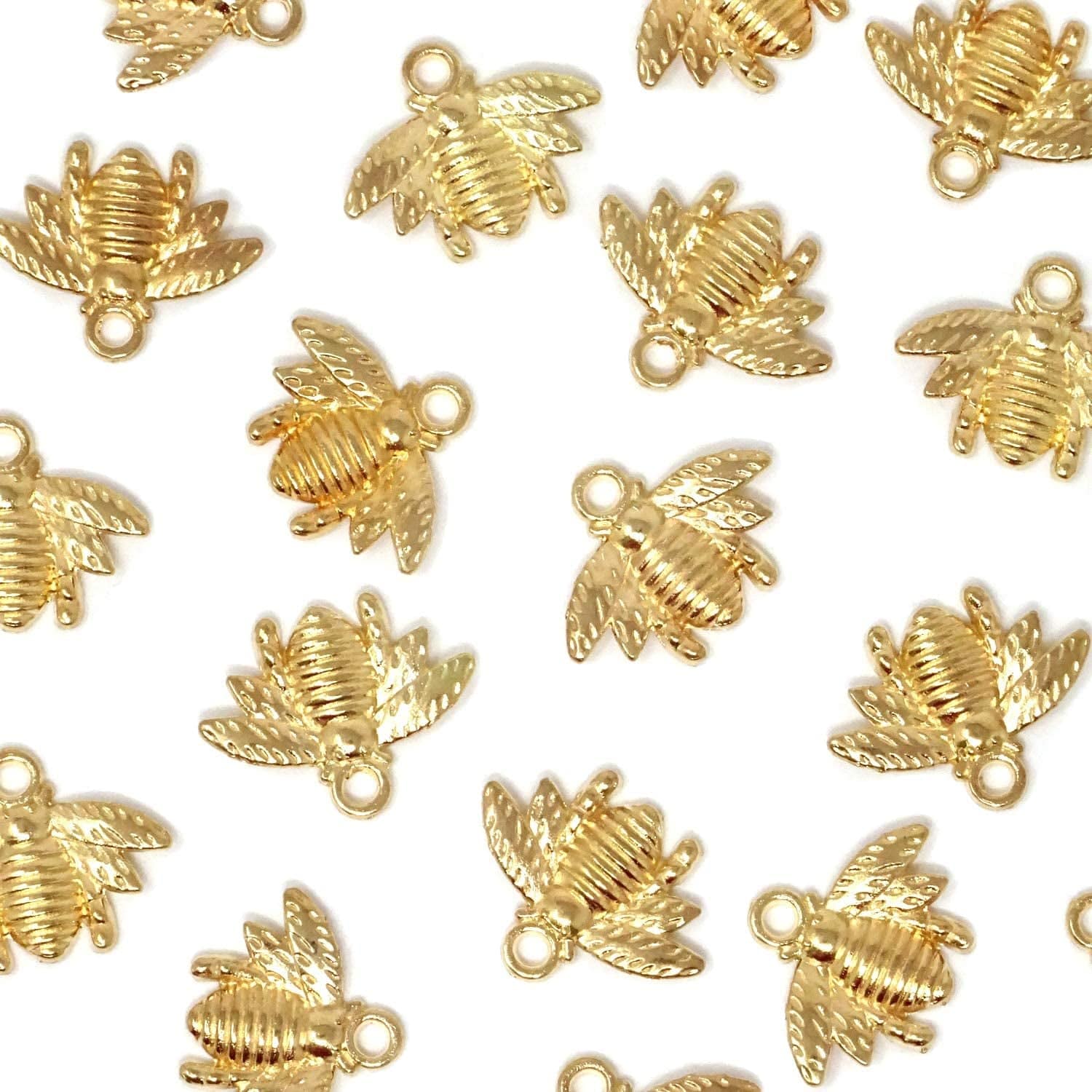 50PCS Alloy Bee Honeybee Charm Pendants, DIY Craft Jewelry Making Accessory, 21X16Mm (Antique Bronze) KC Gold