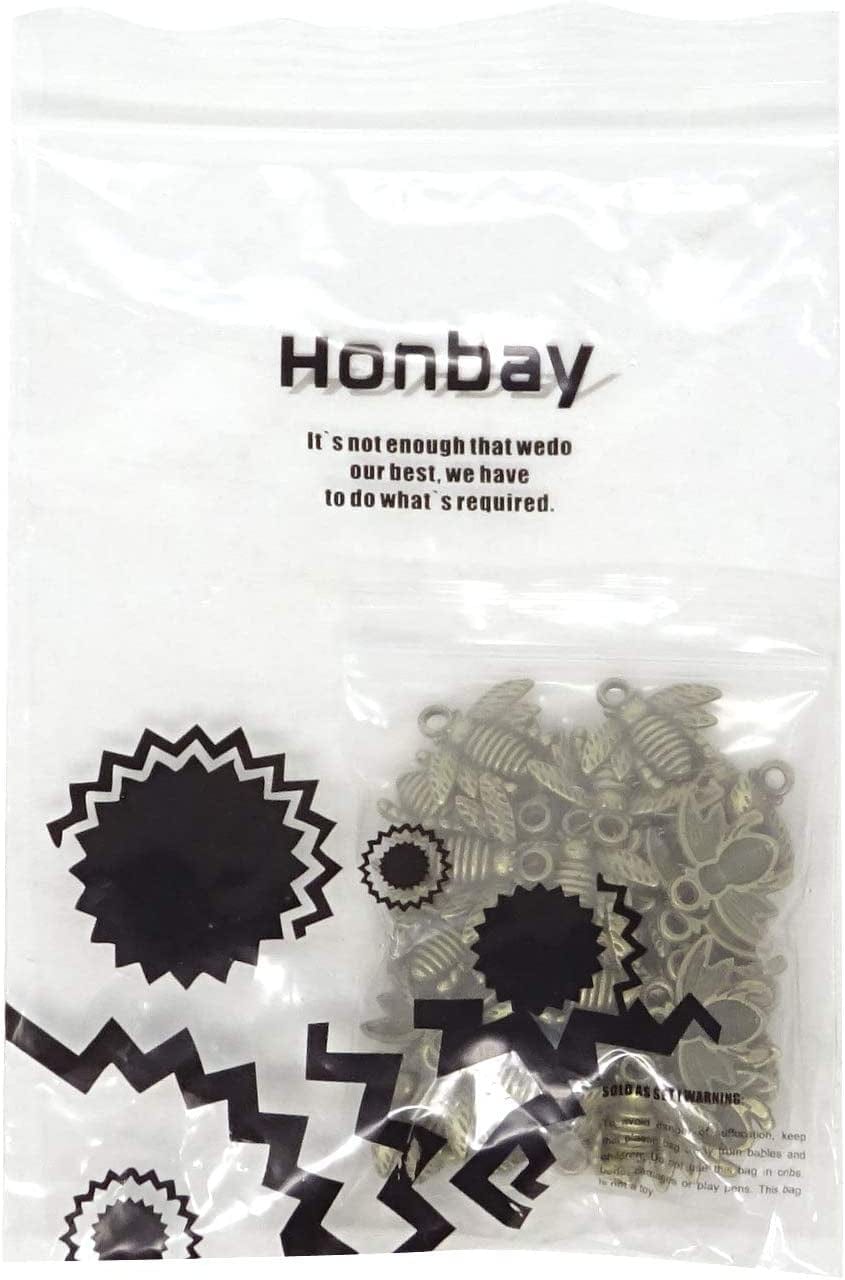 50PCS Alloy Bee Honeybee Charm Pendants, DIY Craft Jewelry Making Accessory, 21X16Mm (Antique Bronze)