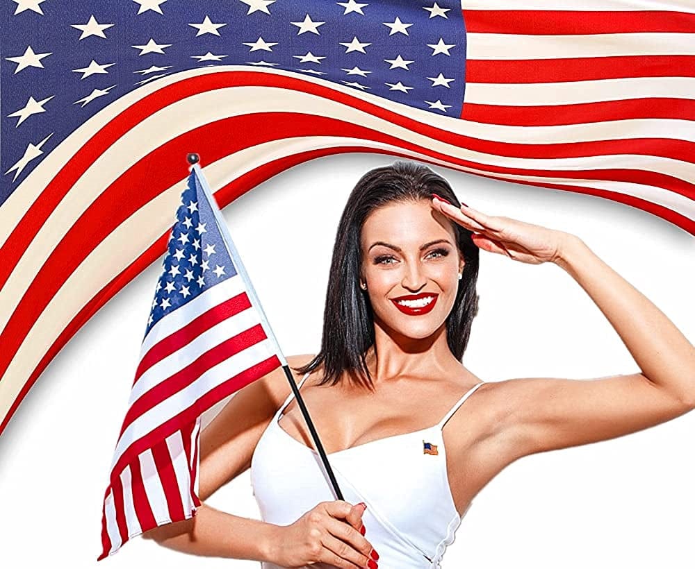 50PCS American USA Flag Lapel Pins Usa Pins Badge Patriotic Enamel Blazer Lapel Pin for Women Men
