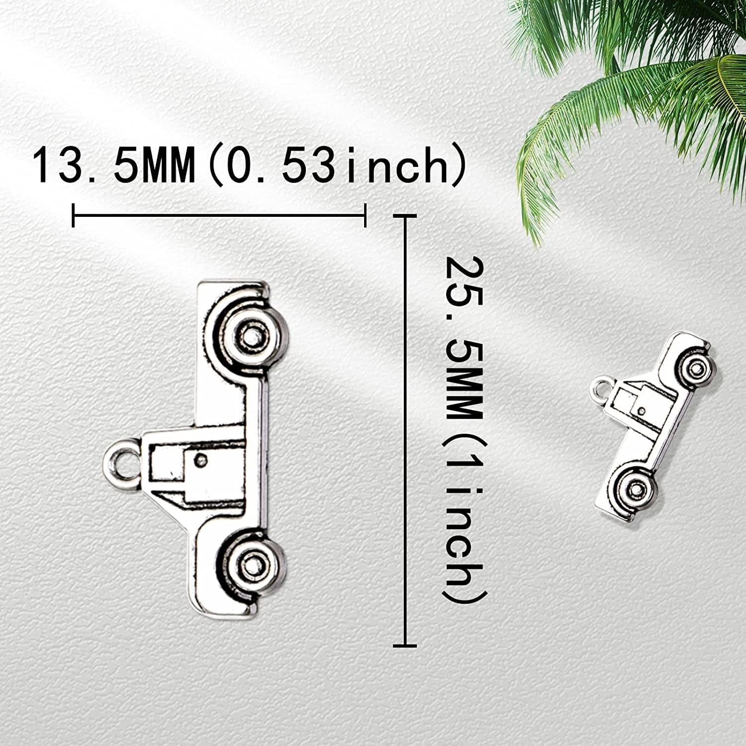 50Pcs Antique Silver Plated Pickup Truck Car Charms Pendant DIY Bracelets Necklace Jewelry Making Craft Wholesale 26Mmx15Mm (A195)