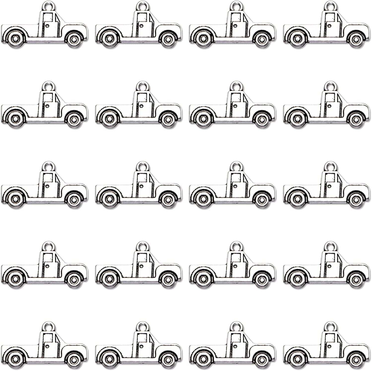 50Pcs Antique Silver Plated Pickup Truck Car Charms Pendant DIY Bracelets Necklace Jewelry Making Craft Wholesale 26Mmx15Mm (A195)