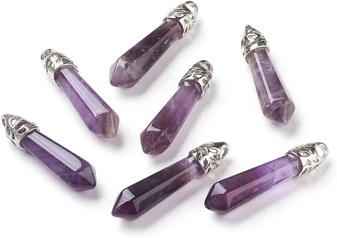 50Pcs Crescent Moon Shaped Mixed Stone Pendants Healing Crystal Quartz Chakra Reiki Gemstone Charms for Necklace Jewelry Making Hole: 2X7Mm