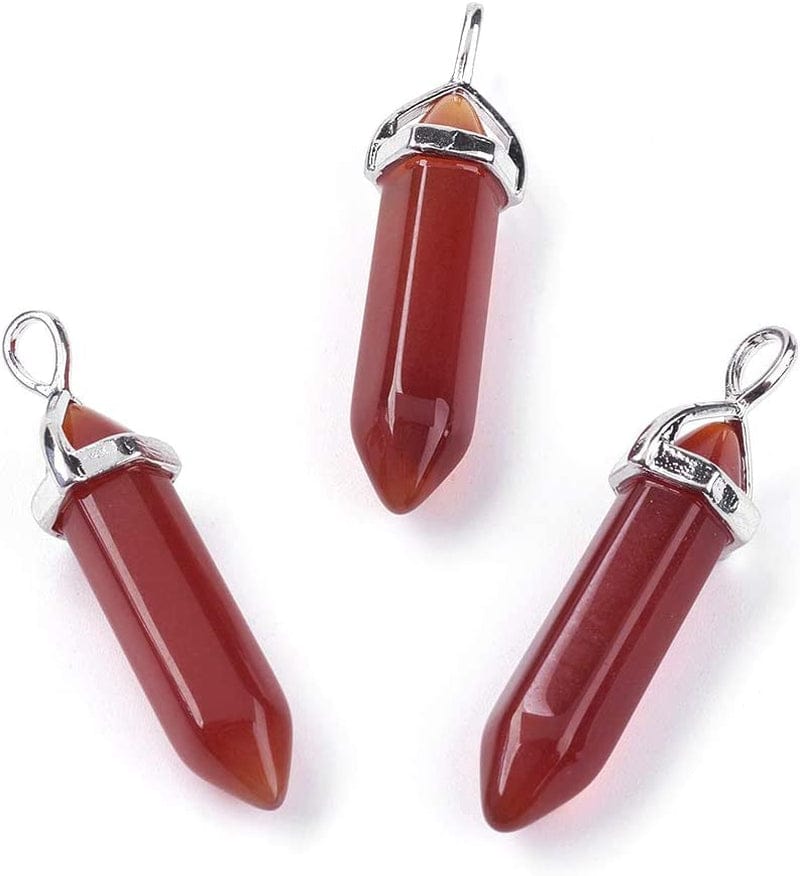 50Pcs Crescent Moon Shaped Mixed Stone Pendants Healing Crystal Quartz Chakra Reiki Gemstone Charms for Necklace Jewelry Making Hole: 2X7Mm