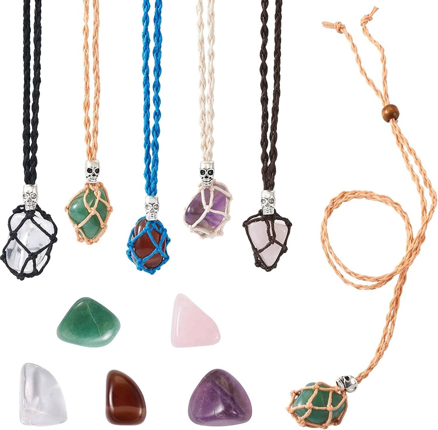 50Pcs Crescent Moon Shaped Mixed Stone Pendants Healing Crystal Quartz Chakra Reiki Gemstone Charms for Necklace Jewelry Making Hole: 2X7Mm