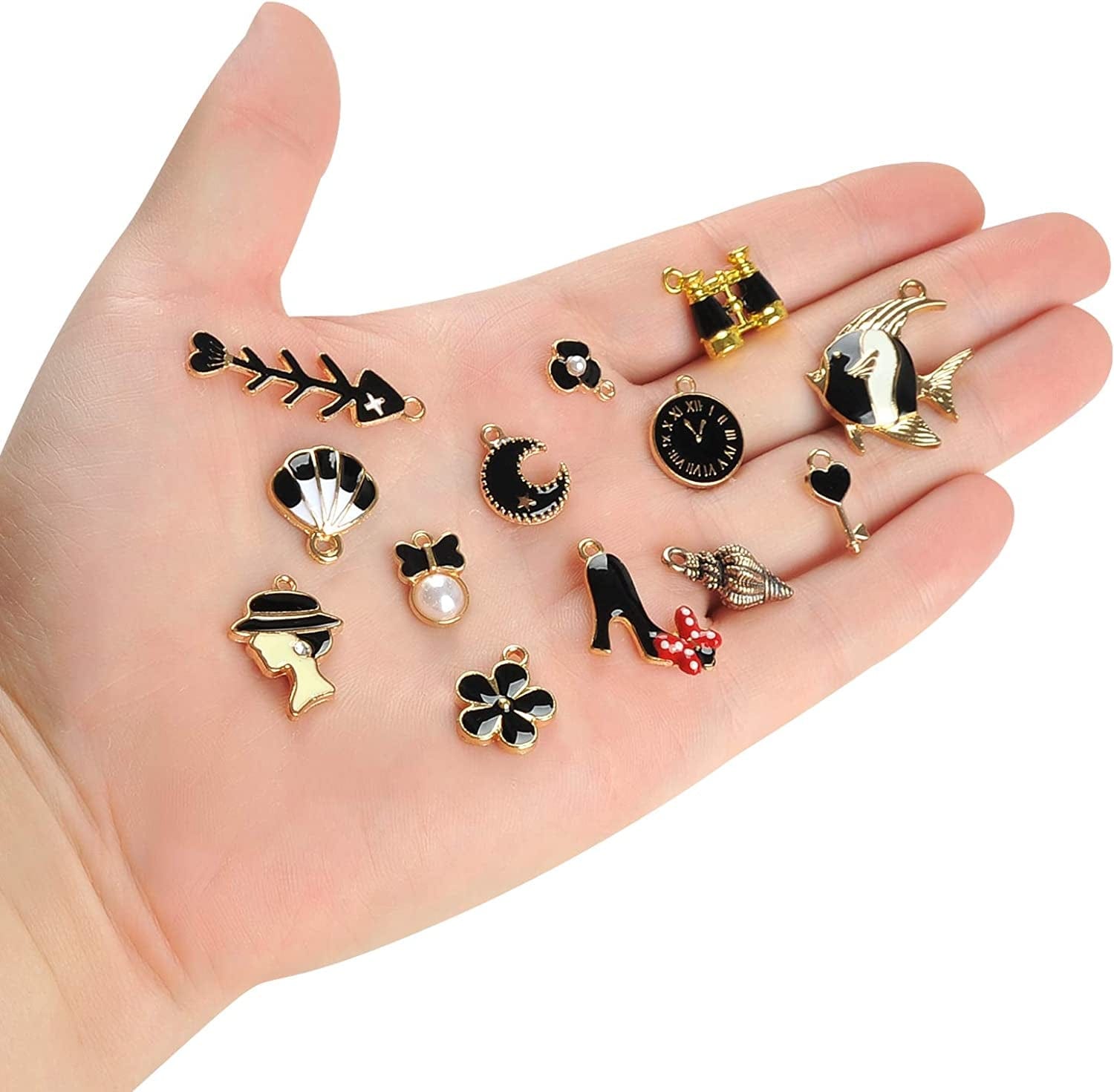 50Pcs Enamel Charms for Jewelry Making Supplies Earring Bracelet Pendant Bangle Necklace Designer Keychain Bulk Lots Wholesale