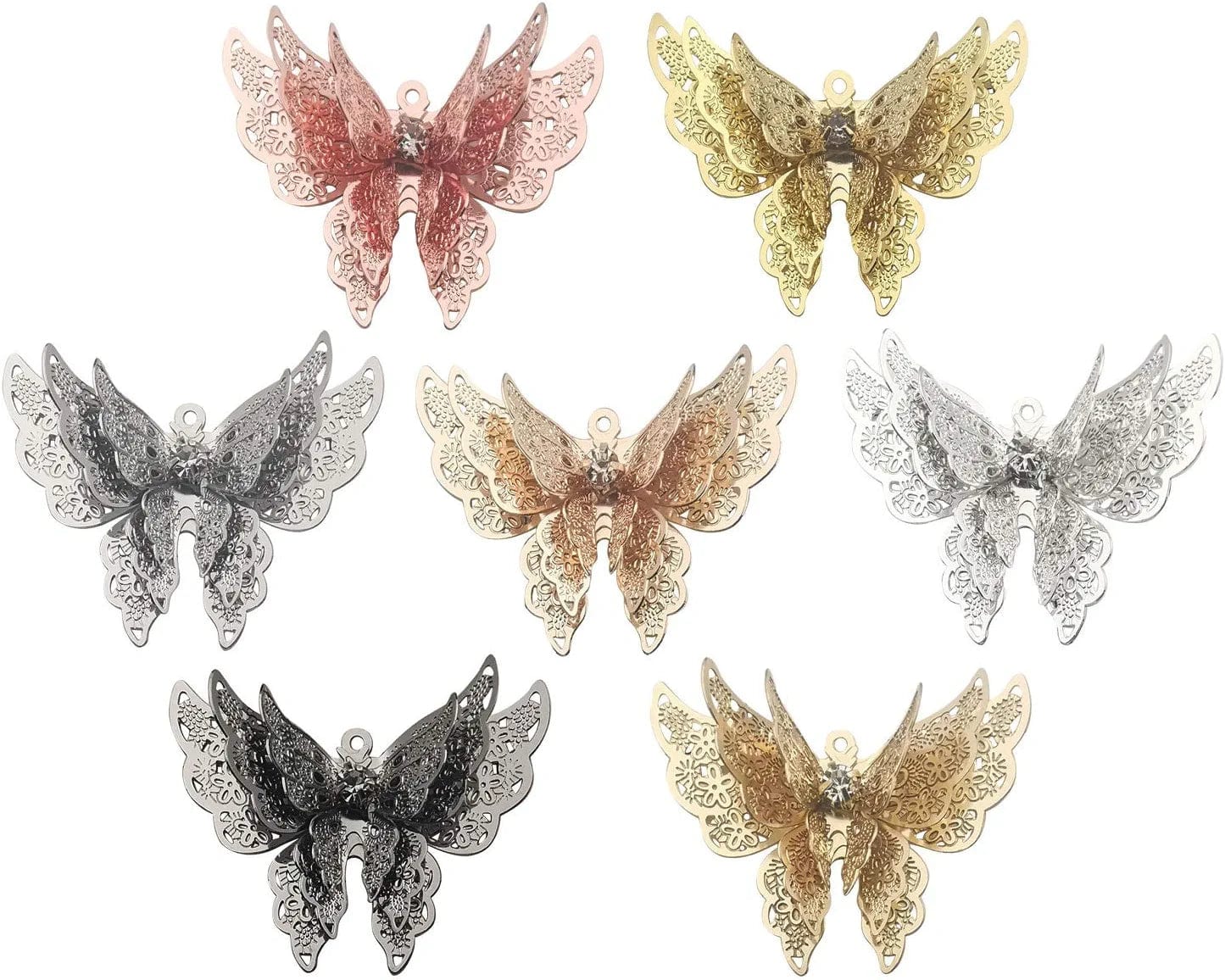 50Pcs Gold Plated Cute Enamel Unicorn Charm Pendant for DIY Jewelry Making Necklace Bracelet Earring DIY Jewelry Accessories Charms (M158) Butterfly Charms