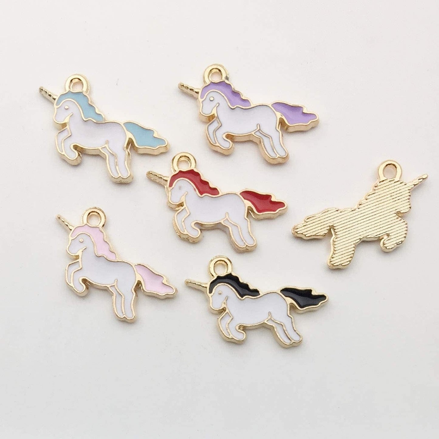 50Pcs Gold Plated Cute Enamel Unicorn Charm Pendant for DIY Jewelry Making Necklace Bracelet Earring DIY Jewelry Accessories Charms (M158)