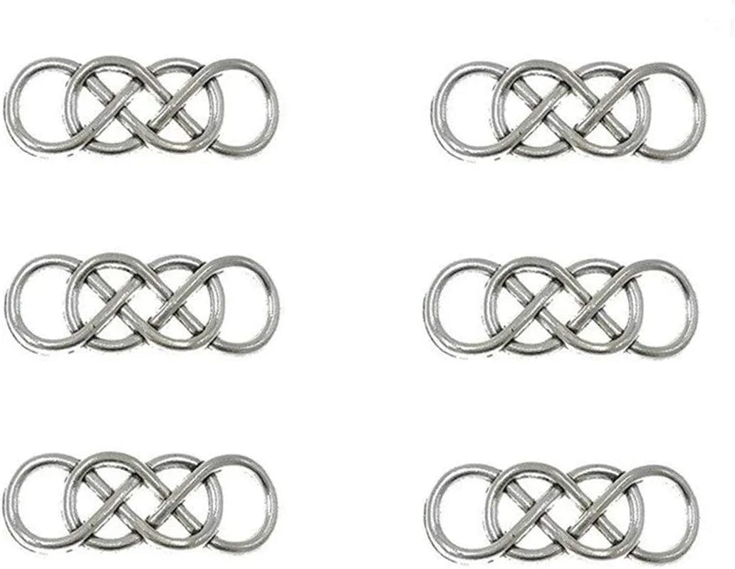 50Pcs Infinity Symbol Connectors Charms Pendants for DIY Bracelet Necklace Jewelry Making Accessories(Golden) Double Infinity(Antique Silver)