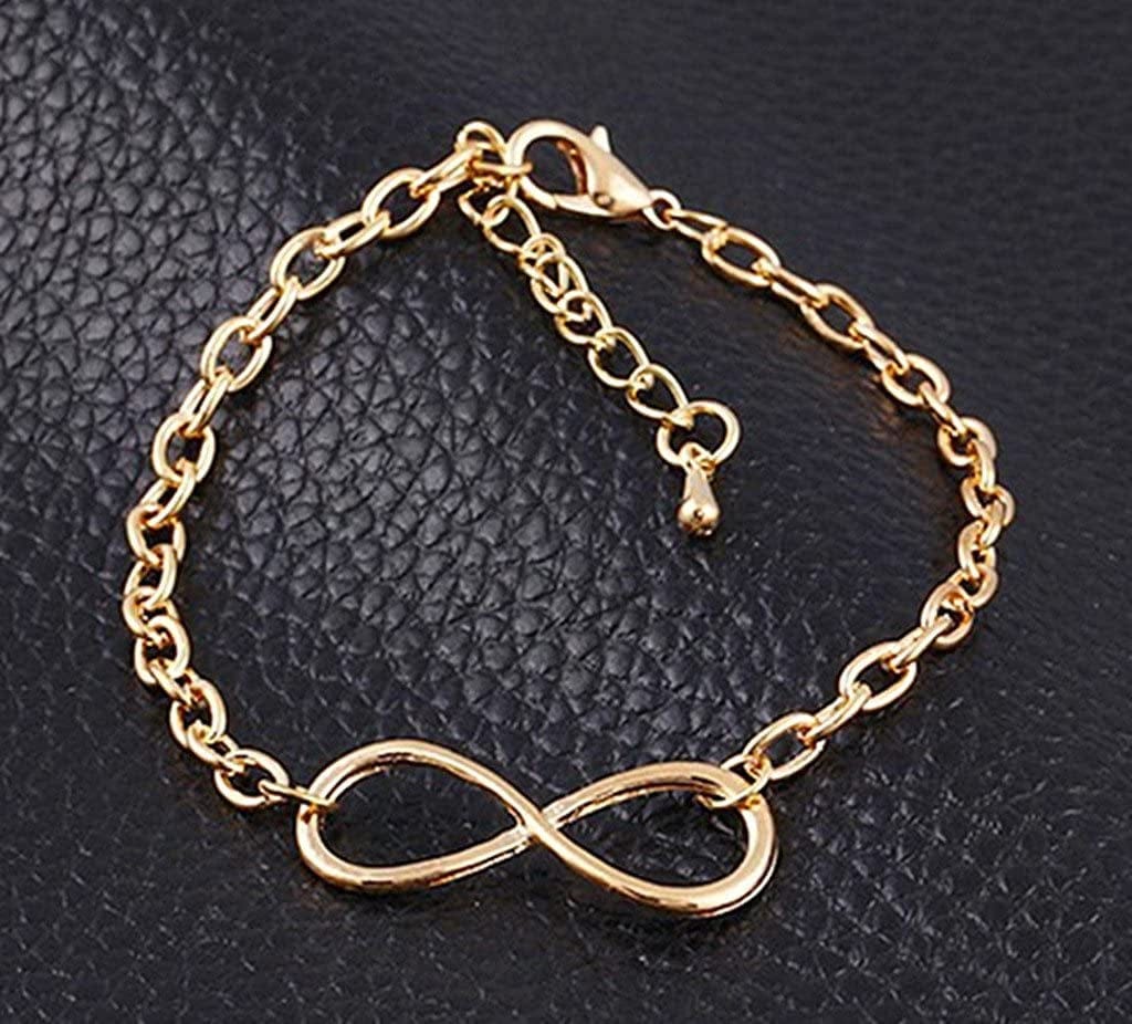 50Pcs Infinity Symbol Connectors Charms Pendants for DIY Bracelet Necklace Jewelry Making Accessories(Golden)