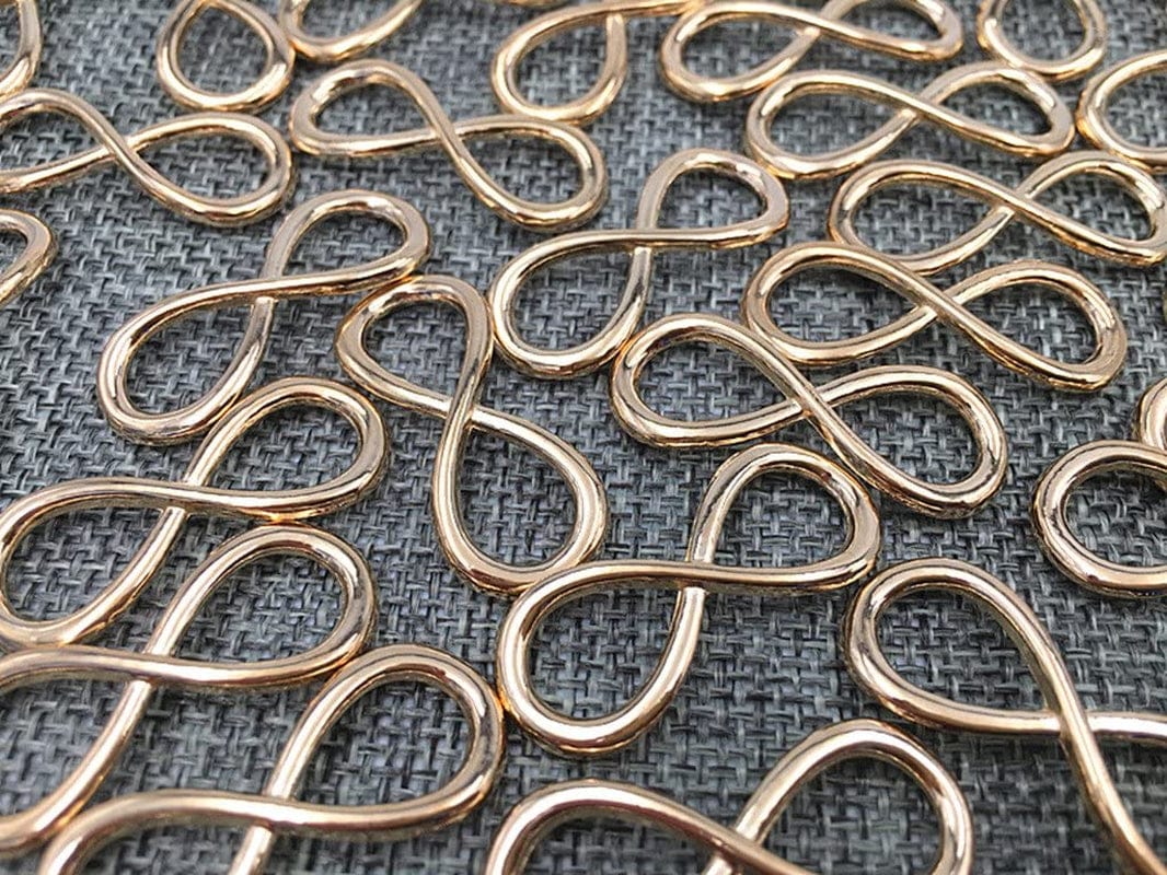 50Pcs Infinity Symbol Connectors Charms Pendants for DIY Bracelet Necklace Jewelry Making Accessories(Golden)