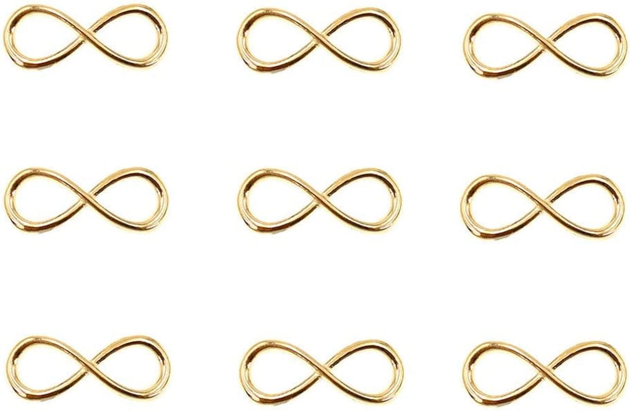 50Pcs Infinity Symbol Connectors Charms Pendants for DIY Bracelet Necklace Jewelry Making Accessories(Golden) 8 Infinity Symbol-13*32mm-KC gold(50pcs)