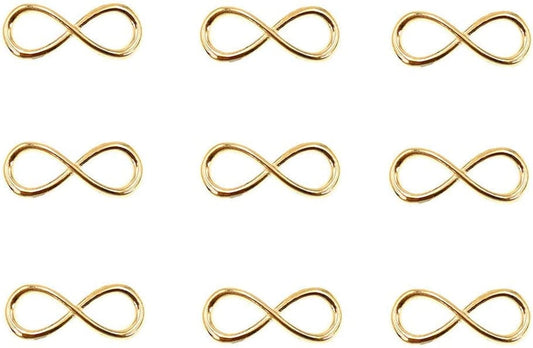 50Pcs Infinity Symbol Connectors Charms Pendants for DIY Bracelet Necklace Jewelry Making Accessories(Golden) 8 Infinity Symbol-13*32mm-KC gold(50pcs)