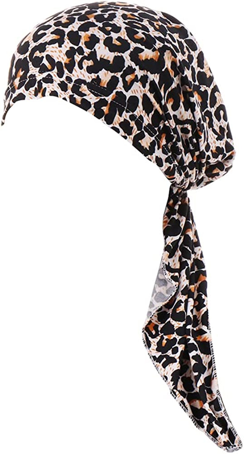 Fxhixiy Pre-Tied Bandana Turban Hat Chemo Cancer Headscarf Headwraps Headwear for Women Hair Cover Hat Apparel & Accessories > Clothing Accessories > Bandanas & Headties Fxhixiy Yellow Leopard