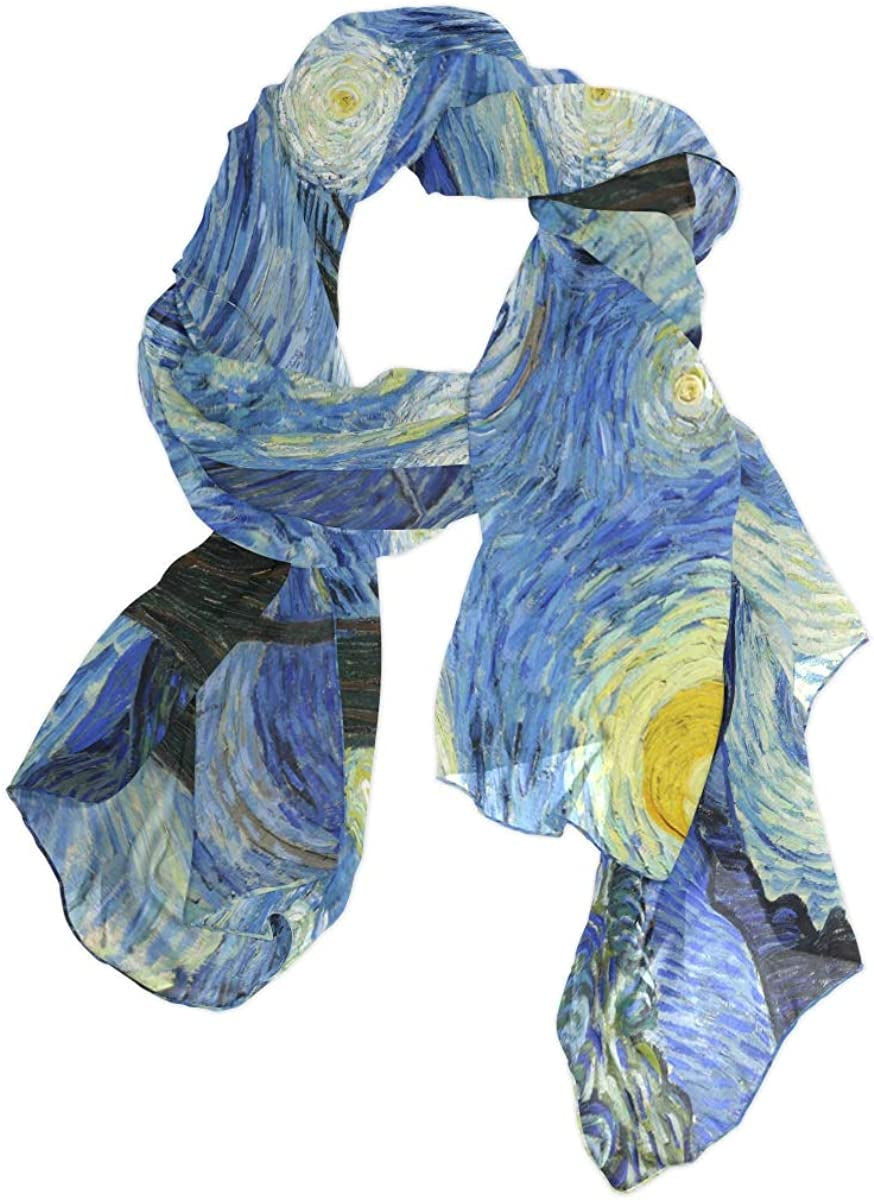 SEULIFE Women'S Scarf Van Gogh Starry Night, Lightweight Scarf Sheer Shawl Wrap Apparel & Accessories > Clothing Accessories > Scarves & Shawls SEULIFE