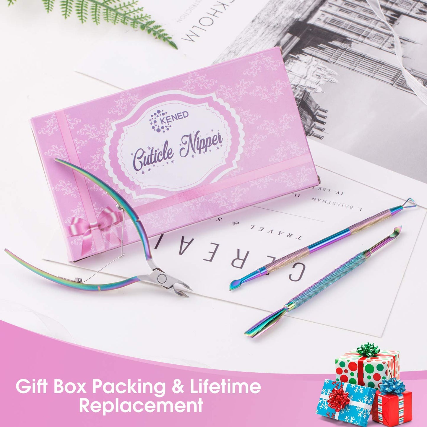 Cuticle Kit - 3 in 1 Cuticle Care Kit - Cuticle Nipper, Cuticle Cutter and Cuticle Scrapper - Perfect Nail Cuticle Kit for Women at Home Manicure Set - Stylish and Efficient Nail Tools Health & Beauty > Personal Care > Cosmetics > Cosmetic Tools > Nail Tools KENED