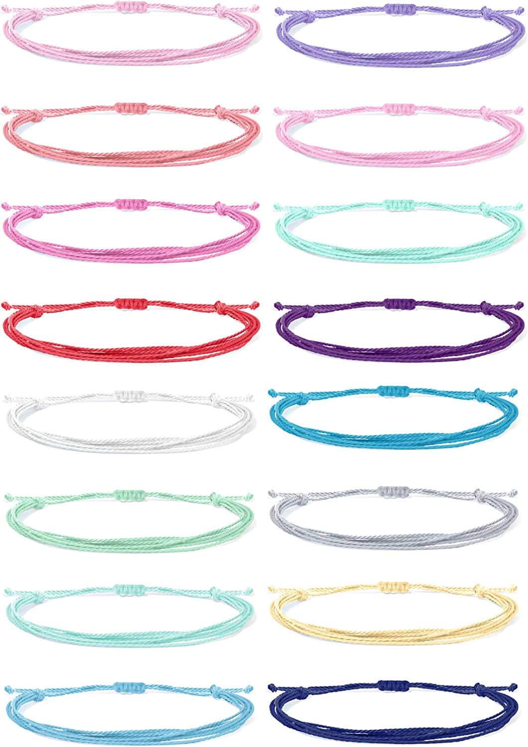 Choice of All String Bracelets for Teen Girls Boho Waterproof Bracelets Ankle Bracelets for Girls Christmas Gifts Wave Surfer Bracelets Summer Beach Anklets Apparel & Accessories > Jewelry > Anklets choice of all 1702-16-PCS2