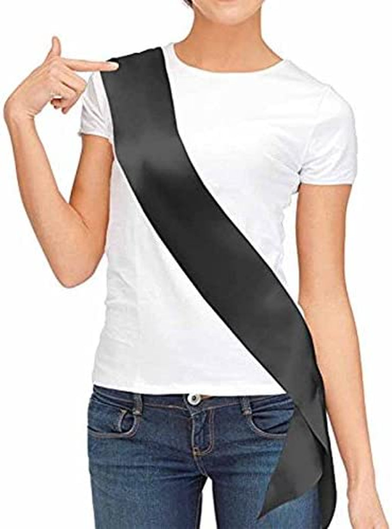 LIGONG 10 Pcs Blank Sashes Plain Sashes for Party Decoration, DIY Accessory, Homecoming, Wedding, 9.5Cm X 78Cm (Black) Apparel & Accessories > Clothing Accessories > Sashes MagiGift