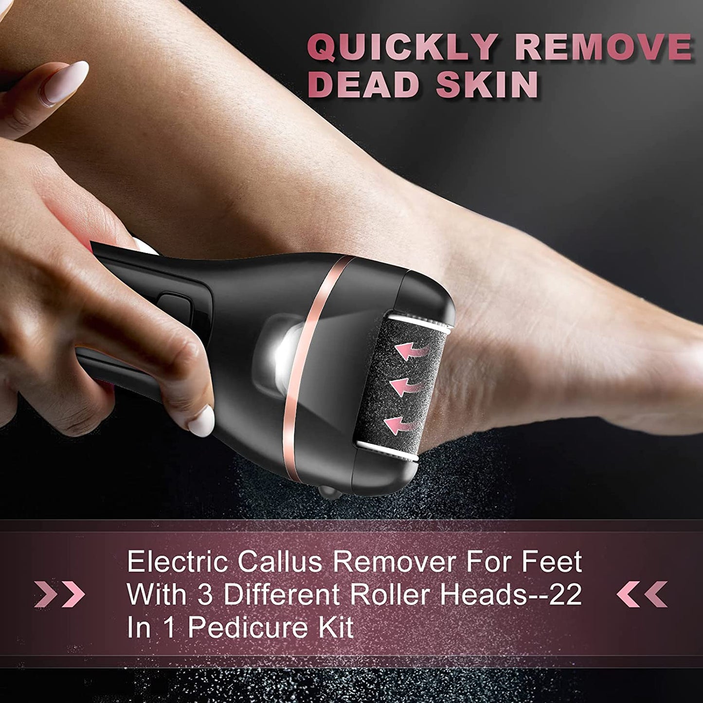 Electric Callus Remover for Feet with Rechargeable Waterproof 22 in 1 Professional Pedicure Kit,Foot Care Tools Wet & Dry Foot File for Dead Skin&Cracked Heel or Rough Hand with 3 Roller Heads 2 Speed Health & Beauty > Personal Care > Foot Care OTA