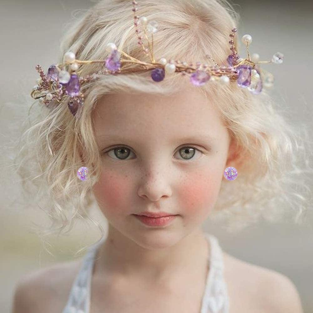 52 Pairs Colorful Cute Stud Earrings for Girls Hypoallergenic Earrings Stainless Steel Earrings for Girls and Women