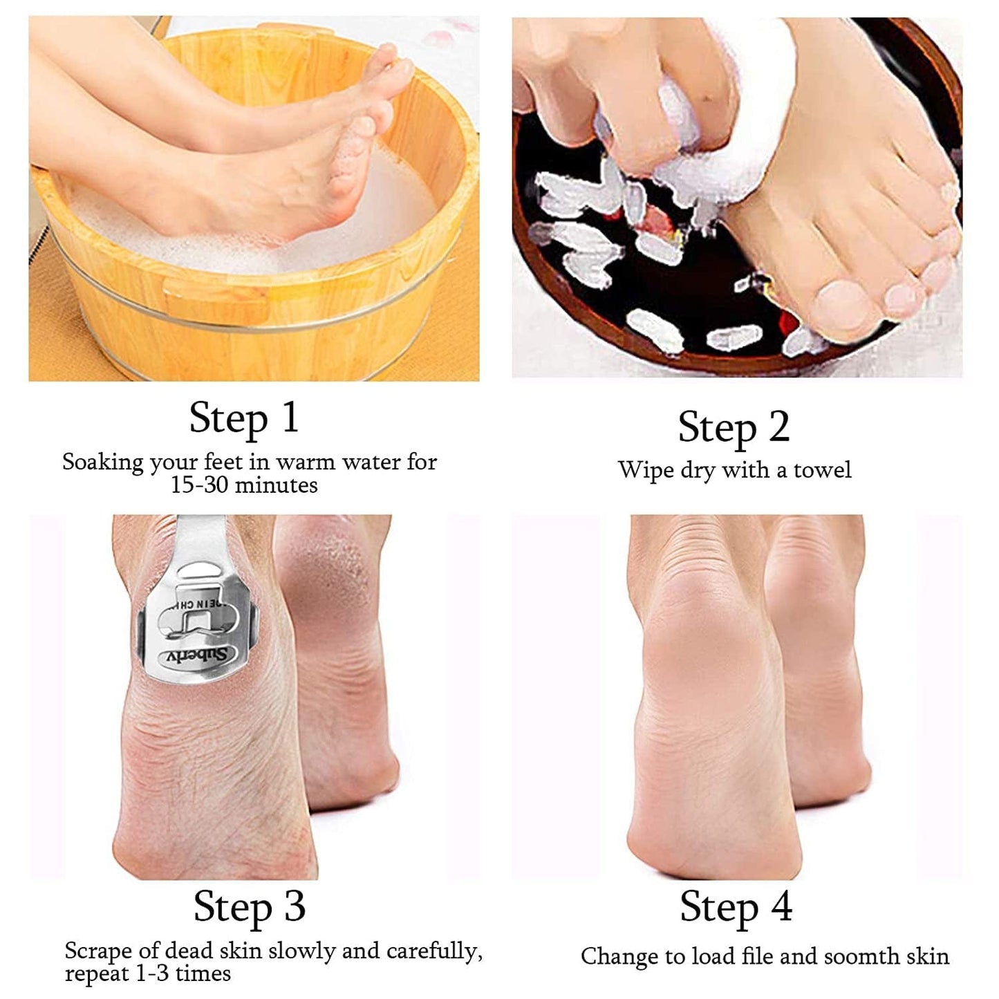 52 Pcs Callus Shaver Set,1 Stainless Steel Foot Razor with 50 Replacement Slices Blades and 1 Foot File Head Foot Care Tools,Foot Shaver Callus Remover,Hard Dry Skin Remover for Hand Feet Health & Beauty > Personal Care > Foot Care Jutoe